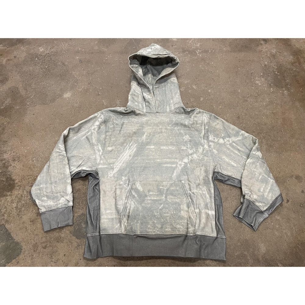 YZY Season 3 Hoodie‎ Mens Large Gray 100% Cotton Pullover Acid Wash Distressed